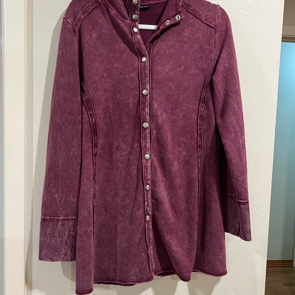 Boston Proper Maroon Button-Down Shirt